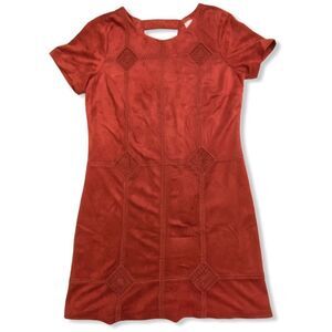 The Impeccable Pig Faux Suede Embroidered Dress